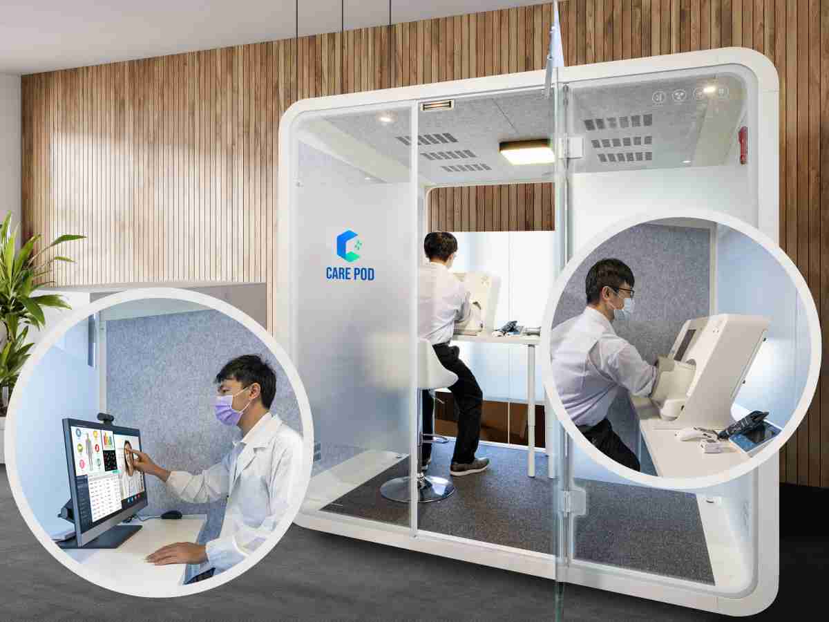 达擎于医疗科技展中展出＂远距诊疗舱＂，，以因应医疗数字化及社会高龄化趋势下、、复诊及慢性病患等族群对于远距看诊需求逐渐升高所推出的创新整合方案。。。。多功能合一、、、高隐私性的远距诊疗舱可根据病患端与医师端的不同需求，，，，提供弹性化及客制化功能，，，，节省医生和病患的精力及时间